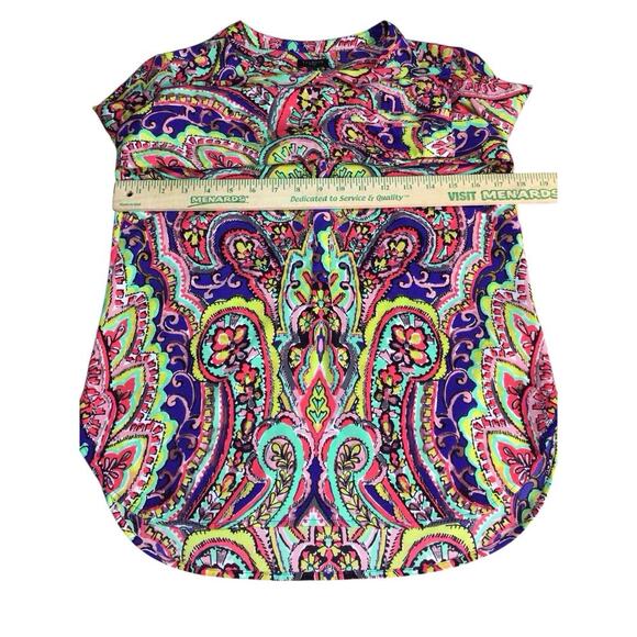 Talbots V-Neck Multicolor Floral Paisley Print Blouse Top Women's Size Petite P - Picture 5 of 7